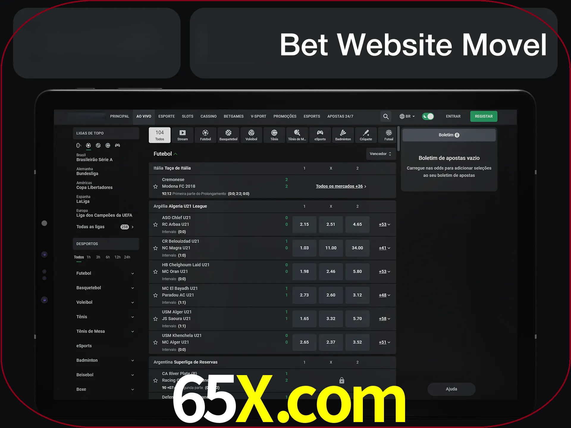 Use nosso website em qualquer dispositivo.